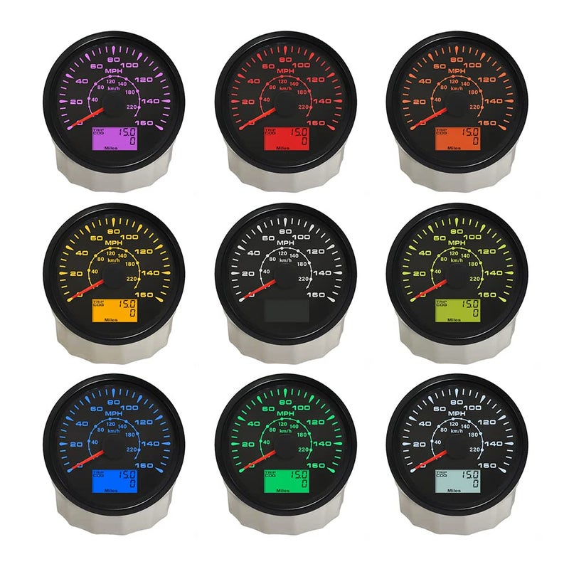ELING Universal GPS Speedometer Gauge 160MPH 220KM/H Trip Counter Odometer for Car Racing Motorcycle 85mm 12V 24V - Image 3